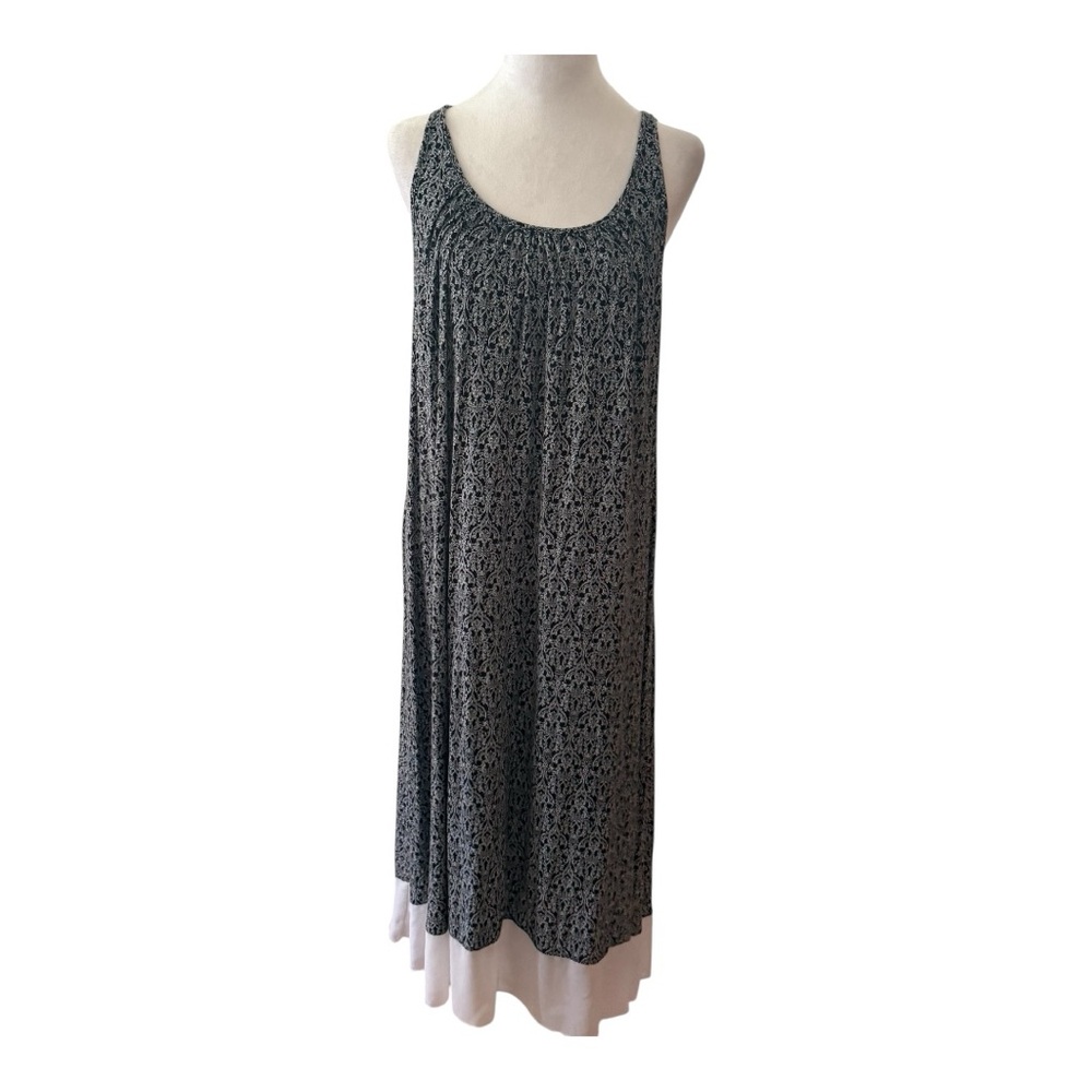 Anne Klein Gray Sleeveless Scoop Neck Maxi Dress